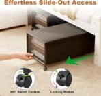 2 Pack Under the Bed Storage Containers,12 inch Height Under Bed Shoe Storage,31inch Long Underbed Storage with Wheels,Large Rolling under bed Clothes Storage Drawers with Lid for Dorm Tall,Black - Image 5