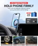 MaserWeller Car Phone Holder for Honda HR-V HRV 2023-2026 Accessories/CR-V CRV 2023 2024 2025 2026 Accessories 7/9-inch Screen Fixed Clip,Phone Mount Compatible with MagSafe, 360° Cell Phone Holder - Image 5