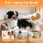 Pet Steam Brush for Dog & Cat – 3-in-1 Spray Hair Removal Comb for Shedding & Grooming, Softens Fur & Reduces Static – Water Brush for Long & Short Coats, Bath-Hating Pets, Includes Waterless Shampoo - Image 4