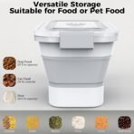 10-13 Lbs Dog Food Storage Container,Collapsible Dog Food Container with Transparent Airtight Lid,Pet Food Scoop and Dog Bowl,Multifunctional Food Storage Container for Pet Food,Rice,Flour - Image 6