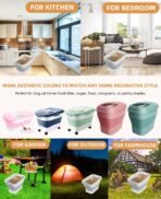 10-13 Lbs Dog Food Storage Container,Collapsible Dog Food Container with Transparent Airtight Lid,Pet Food Scoop and Dog Bowl,Multifunctional Food Storage Container for Pet Food,Rice,Flour - Image 9