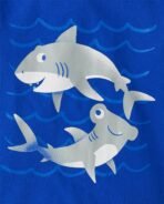 The Children's Place,Baby Boys,and Toddler Animal Short Sleeve Graphic T-Shirts,Multipacks,Tiger/Monkey/Giraffe/Sharks 4-Pack,3 Years - Image 4