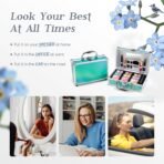 Color Nymph Beginner Makeup Kits For Teens With Train Case Included Full Makeup Kit Eyeshadow Palette Blushes Bronzer Highlighter Lipstick Brushes Mirror (Green) - Image 5