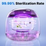 Ultrasonic Retainer Cleaner - UV Dental Cleaning Pod Night Guard Cleaner for Dentures, Aligner, Braces, Toothbrush Heads, Jewelry (Pink) - Image 5