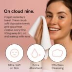 grace & stella Face Towels Disposable - Travel Essentials - Ultra-Soft & Absorbent Face Wipes Towelettes - XL Facial Towels for Cleansing & Makeup Removal - Lint-Free Facial Tissue - Vegan (60 Count) - Image 3