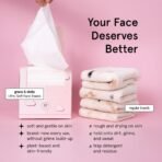 grace & stella Face Towels Disposable - Travel Essentials - Ultra-Soft & Absorbent Face Wipes Towelettes - XL Facial Towels for Cleansing & Makeup Removal - Lint-Free Facial Tissue - Vegan (60 Count) - Image 4