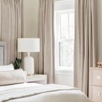 MIULEE 100% Blackout Linen Textured Curtains for Bedroom Solid Thermal Insulated Natural Beige Grommet Room Darkening Curtains & Drapes Luxury Decor for Living Room Nursery 52 x 84 Inch (2 Panels) - Image 3