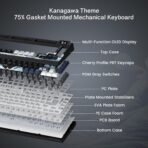 Womier SK80 75% Keyboard with Color Multimedia Display Mechanical Gaming Keyboard Creamy Sound, Wired Hot Swappable Gasket Mount RGB Custom Key Board, Pre-lubed Stabilizer for Mac/Win, Black Kanagawa - Image 4