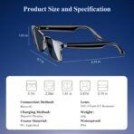Blackview Smart Glasses, 5.3 Bluetooth Sunglasses with Open Ear Speaker, Voice Assistant Compatible, Blue Light Blocking Lens - Image 3
