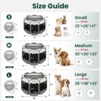 Love's cabin Pet Puppy Dog Playpen, Small Dog Tent Crates Cage Indoor/Outdoor, Portable Playpen for Cat, Foldable Pop Up Dog Kennel Playpen with Carring Case, Removable Zipper Top, Grey - Image 3