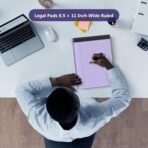 3 Pack Legal Pads 8.5 x 11 College Ruled Colored Note Pads 8.5" x 11" Lined Paper Chipboard-Backed Notepad with Micro-Perforated Notebook Paper for Office & School Supplies 50 Sheets/Pad - Image 7