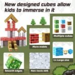 Large Magnetic Blocks 1 inch Magnetic Building Blocks for Kids Age 3-5 5-7 6-8, Magnet Learning Sensory Toys, Game Inspired Building Craft, Holiday Toys Gifts, Mine Magnet World Stacking Cubes - Image 4