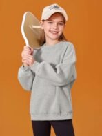 Haloumoning Girls Oversized Crewneck Sweatshirts Kids Fashion Fleece Drop Shoulder Pullover 5-14 Years - Image 4