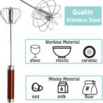 Semi-automatic Whisk, Stainless Steel Egg Beater, Hand Push Rotary Whisks Mixer Stirrer for Making Cream, Whisking, Beating and Stirring (3 Color) - Image 4