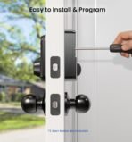 Veise Fingerprint Door Lock with 2 Knobs - Keyless Entry Door Lock with Handle, Electronic Keypad Deadbolt, Smart Front Handle Set, Auto-Locking, Waterproof, Easy Installation, Matte Black - Image 6