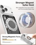 SYNCWIRE Magnetic Phone Ring Holder for MagSafe, 360° Rotation Cell Phone Grip Stand Finger Ring Kickstand Two-Sided Magnet Compatible with iPhone 17 Pro Max 16 15 14 13 12 MagSafe Accessories - Image 3