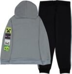 Minecraft Boys 2-Piece Fleece Sweatshirt and Pants Set, Pullover Hoodie and Jogger Bundle for Kids - Image 3