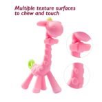SHARE&CARE BPA Free Silicone Giraffe Baby Teether Toy with Storage Case, for 3 Months Above Infant Sore Gums Pain Relief and Baby Shower, Baby Teething Toys (Pink) - Image 5