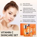 6-Piece Hydrating Skincare Set with Vitamin C & Niacinamide, Face Care Kit Includes Toner, Serum, Cleanser, Moisturizer, Eye Cream & Body Lotion | Valentine’s Day Gift for Women - Image 6