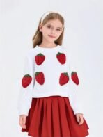 Renotemy Toddler Baby Girl Fall Winter Skirt Set Sweatshirt Pleated A-Line Dress Little Girls Clothes 2-Piece Outfits 18M-6T - Image 4