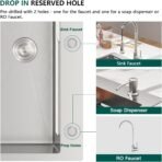 33x19 Drop In Kitchen Sink - Workstation All-In One 16 Gauge 304 Stainless Steel Single Bowl Topmount Sink with Cutting Board, Colander, Wash Basin, and Drying Rack #TLT-0042 - Image 9