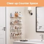 upsimples Acrylic Shelves for Bathroom Storage, 15" Floating Shelves Wall Organizer for Perfume, Make up, Skincare, Kids Bookshelf for Bedroom, Nursery, Living Room Decor, Clear, 4 Pack - Image 4