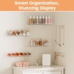 upsimples Acrylic Shelves for Bathroom Storage, 15" Floating Shelves Wall Organizer for Perfume, Make up, Skincare, Kids Bookshelf for Bedroom, Nursery, Living Room Decor, Clear, 4 Pack - Image 5