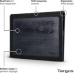 Targus 17 Inch Dual Fan Lap Chill Mat - Soft Neoprene Laptop Cooling Pad for Heat Protection, Fits Most 17" Laptops and Smaller - USB-A Connected Dual Fans for Heat Dispersion (AWE55US) - Image 3