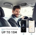 AGPTEK Car Speaker with Bluetooth 5.3, Hands Free Phone Kit for Calls, GPS & Music with TF Card Slot, Instant Connect, Siri Google Assistant Support Wireless Car Visor Clip Speakerphone (Black) - Image 4