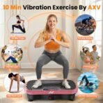 AXV Vibration Plate Fitness Platform Exercise Machine Vibrating Shaking Full Body Shaker Workout Vibrate Stand Shake Board Sport Gym for Weight Loss Fat Burner for Women Men - Image 3