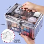 Makeup Kit for Women Full Kit - Eyeshadow Palette, Lipsticks, Lipgloss, Blushes, Contour, Highlighters, Makeup Pencil, False Eyelashes, Re-usable Train Case Gift Set for Teen Girls Starters Pros - Image 7