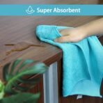 HOMEXCEL Microfiber Cleaning Cloth, 24 Pack Cleaning Rags, Cleaning Towels with 4 Color Assorted, 11.5"X11.5"(Green/Blue/Yellow/Pink) - Image 5