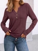 AUTOMET Women's Long Sleeve Shirts 2026 Spring Fashion Dressy Casual Tops Trendy Henley Blouses Cute Work Outfits Clothes - Image 3