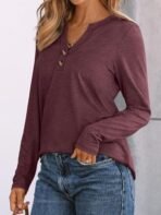 AUTOMET Women's Long Sleeve Shirts 2026 Spring Fashion Dressy Casual Tops Trendy Henley Blouses Cute Work Outfits Clothes - Image 4