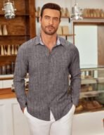 COOFANDY Men's Long Sleeve Button Down Shirts Casual Untucked Shirt Regular Fit Dress Shirt - Image 3