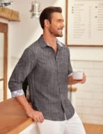 COOFANDY Men's Long Sleeve Button Down Shirts Casual Untucked Shirt Regular Fit Dress Shirt - Image 5