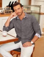 COOFANDY Men's Long Sleeve Button Down Shirts Casual Untucked Shirt Regular Fit Dress Shirt - Image 6