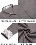 COOFANDY Men's Long Sleeve Button Down Shirts Casual Untucked Shirt Regular Fit Dress Shirt - Image 7