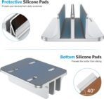 OMOTON [Updated Dock Version] Vertical Laptop Stand, Double Desktop Stand Holder with Adjustable Dock (Up to 17.3 inch), Fits All MacBook/Surface/Samsung/HP/Dell/Chrome Book (Silver) - Image 6