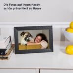 Aura Carver HD WiFi Digital Picture Frame, 10.1”, Add Photos with Aura App, Free Unlimited Storage - Wirecutter’s Pick for Best Digital Photo Frame 2022 - Gravel - Image 4