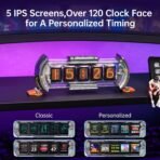 Divoom Times Gate - Cyberpunk Gaming Setup Digital Alarm Clock, Smart APP, WiFi Connect, RGB LED Display, Personalized Financial & Bitcoin Dashboard, Pixel Art for Gaming Room & Office Decor, Silver - Image 3