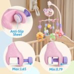 Crib Mobile with Music and Lights, Baby Mobiles for Cribs, Nursery Musical Mobile for Bassinets Toys Hanging Girls Boys, Pack and Play Space Portable Animal Mobile Hanger Arm Clip On Attachment - Image 5