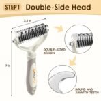 Professional Deshedding Dog Brush Grooming Kits, for Long-Haired Dogs and Cats - Dog Deshedding Brush and Slicker Brush Set 3 in 1 Gift Box for Long Hair Pets like Golden Retriever - Image 5