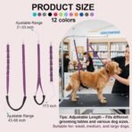 Dog Grooming Belly Straps Belly Band & Loop Extension Set - Adjustable & Comfortable Grooming Tools for Pet Grooming Tables Arms and All Dog Breeds (Purple) - Image 3