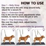 Dog Grooming Belly Straps Belly Band & Loop Extension Set - Adjustable & Comfortable Grooming Tools for Pet Grooming Tables Arms and All Dog Breeds (Purple) - Image 6