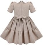 Sunny Fashion Girls Dress Purple Rainbow White Collar Casual Birthday Size 5-10 - Image 3