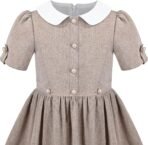 Sunny Fashion Girls Dress Purple Rainbow White Collar Casual Birthday Size 5-10 - Image 4