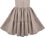 Sunny Fashion Girls Dress Purple Rainbow White Collar Casual Birthday Size 5-10 - Image 5