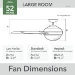 Hunter 52 inch Indoor Ceiling Fan with LED Light and Remote Control - Standard Mount White Ceiling Fan, 3 Blades, For Bedroom, Living Room, or Kitchen - Sentinel 59169, Fresh White - Image 8