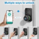 Smart Door Lock with Knob, LinkThai Keyless Entry Fingerprint Lock with Touchscreen Keypad, Electronic Knob Digital Lock for Front Door, Easy Installation - Image 4
